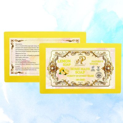 Pihaaru Pack of 2 ,Natural Lemon Skincare Soap – Soothing & Gentle Body Wash (200g)/(2 x 100 g)