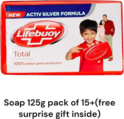LIFEBUOY Total 10 Germ Protection Soap Bar 125 pack of 15(15 x 24.53 g)