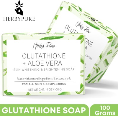 Herby Pure Glutathione & Aloe Vera Skin Whitening & Brightening Natural Soap for Fair Skin(100 g)