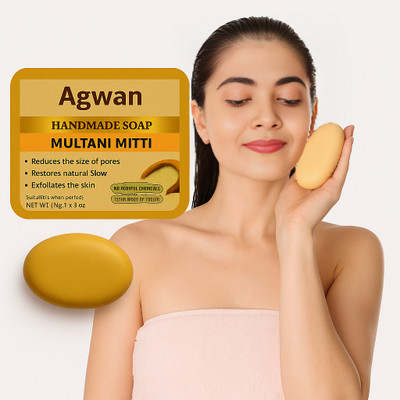 Agwan Natural Multani Mitti Body Soap – Detox & Glow Face Bar(100 g)