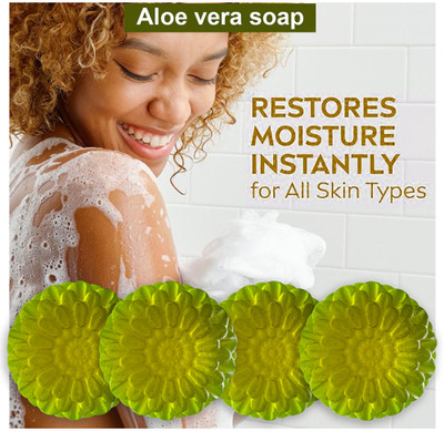 CHITAKSH Replenishing Aloevera Soap with Avocado Oil (100GM) (PACK OF 4)(400 g)