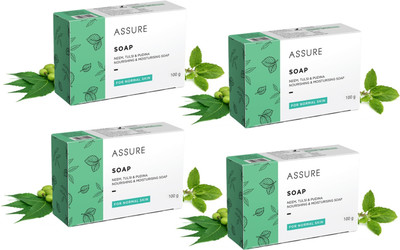 ASSURE Neem,Tulsi and Pudina Soap (Nourishing & Moisturising) 400g(4 x 100 g)