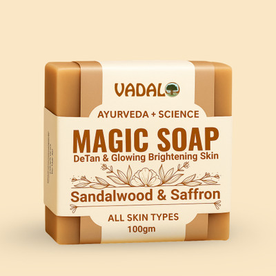 Vadalo Magic Soap Ingredients with Sandalwood & Saffron \ De-Tan Removal, Glowing Skin(100 g)
