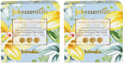fabessentials Vanilla Cinnamon Handmade Bathing Bar,100g x Pack of 2(2 x 100 g)