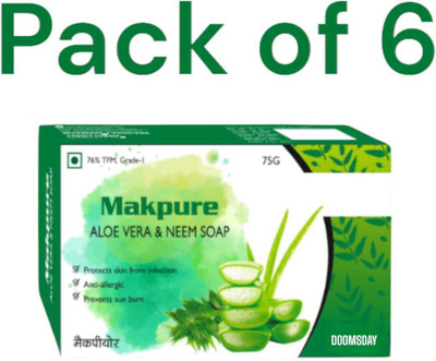 DOOMSDAY makpure soap aloevera and neeem soap for body(6 x 75 g)