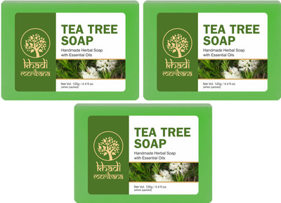 MeriBana Khadi Tea Tree Handmade Soap(3 x 125 g)