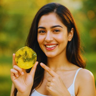 VAROGANIC Herbal Glow Handmade Lemon Soap(100 g)