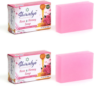 shiwalya PURE NATURAL ROSE HONEY & COCONUT MILK SOAP!! COMBO PACK- ROSE & COCONUT SOAP(2 x 125 g)