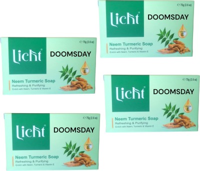 DOOMSDAY LICHT NEEM TURMERIC SOAP FOR REFRESHING & PURIFYING SKIN PACK OF 4(4 x 75 g)