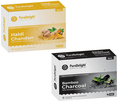pureDelight Activated Charcoal,Haldi Chandan Soap(2 x 0.1 g)