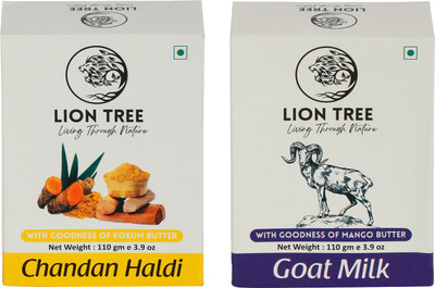 Lion Tree Handmade Goat Milk & Chandan Haldi Soap With Goodness Of Mango & Kokum Butter(2 x 110 g)