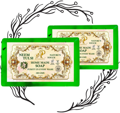 Pihaaru Pack of 2 ,Neem Tulsi Hygiene Soap – Natural Shield for Healthy Skin (200g)/(2 x 100 g)