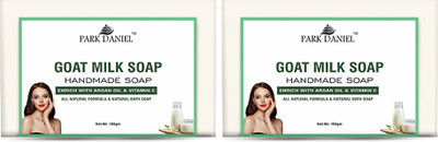 PARK DANIEL Bathing Bar Soap with Goat Milk Extract Pack of 2 of 100Grams(2 x 100 g)