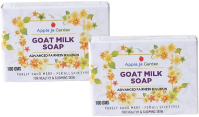 APPLE JE GARDEN Goat Milk Soap 100g|Advanced Fairness & Glowing soap|Normal & Dry skin|Pack of 2(2 x 100 g)