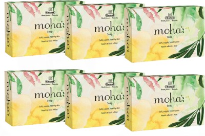 Moha Herbal Soap With Goodness of Aloe Vera Gel, Basil & Neem (Pack of 6)(6 x 100 g)