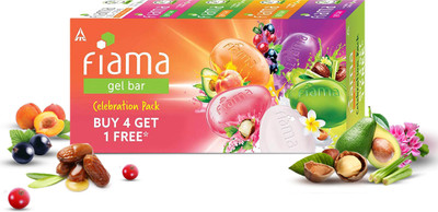FIAMA Celebration Pack With 5 Unique Soap Gel Bathing Bars, For Moisturized Skin(5 x 125 g)