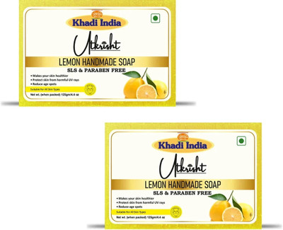 Utkrisht Khadi Lemon Bath Soap Bar - Nourishing & Hydrating Formula(2 x 125 g)