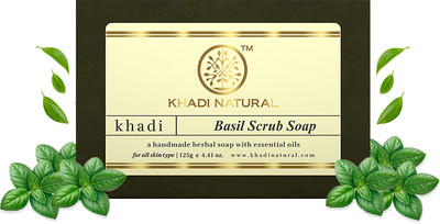 KHADI NATURAL Basil Scrub Handmade Scrub | Aids in acne -(125 g)