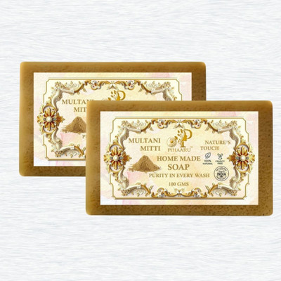 Pihaaru Pack of 2 Multani Magic Skin Soap – Handmade Purity Bar(200g)\(2 x 100 g)