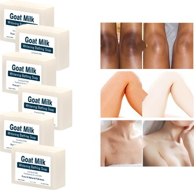 panthi Goat Milk Skin Whitening Soap with 12 Active Ingredients For Men & Women (6Pcs)(6 x 100 g)