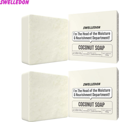 SWELLEDON Magic Soap Coconut Soap with Shea Butter Moisturizing Refreshing Refreshing Bath(2 x 100 g)
