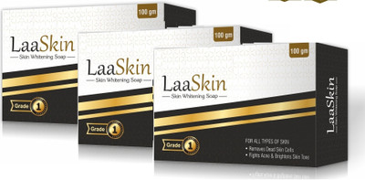 LaaSkin Skin Lightening Soap with Glutathione & Arbutin With Vitamin C & Vitamin E(3 x 100 g)