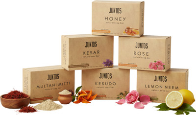 Juntos Premium natural bar soap for glowing and hydrating skin | Organic Ingredients(6 x 100 g)