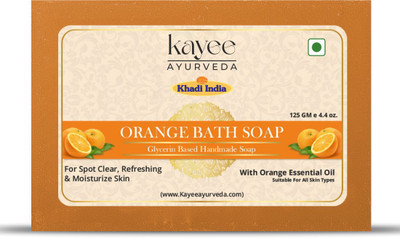 Kayee Ayurveda Khadi Orange Soap Bar for Skin Brightening & Deep Cleansing(125 g)