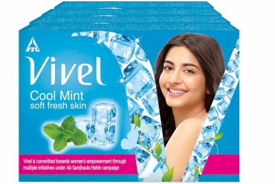 Vivel Cool Mint Soap Bathing Bar, for Soft, Glowing & Moisturized Skin(4 x 150 g)