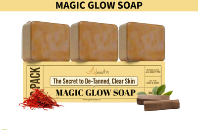 amalfix Natural Sandalwood and saffron Magic Soaps GFDFS(3 x 100 g)