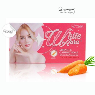ACTIWOW White Aura Beauty Soap Energizing for Skin Detox Carrot Formula(100 g)