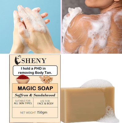 Sheny DeTan Soap For NaturalSkin Brightening, Scar Reduction & Tan Removal(150 g)