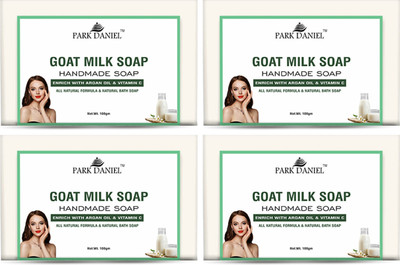 PARK DANIEL Bathing Bar Soap with Goat Milk Extract Pack of 4 of 100Grams(4 x 100 g)