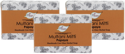 artnweavess Cow Ghee Herbal Soap with Multani Mitti & Papaya(3 x 100 g)