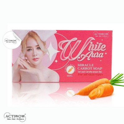 ACTIWOW White Aura Beauty Soap Cleansing with Fruit Enzymes Carrot Formula(100 g)