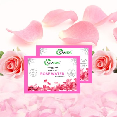 azraveda HERBAL ROSE WATER FACE & BODY SOAP 100GM PACK OF 2(2 x 100 g)