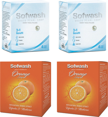 Amrit Healthcare Sofwash White Pearl & Orange Combo(2 x 300 g)
