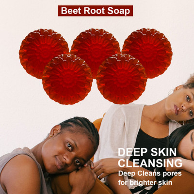 TERIHAR Ginger Glow Beet Root Bath Soap (100GM) (PACK OF 5)(5 x 100 g)