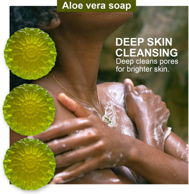 CHITAKSH Aloe Vera Soap with Lemon Oil (100GM) (PACK OF 3)(300 g)