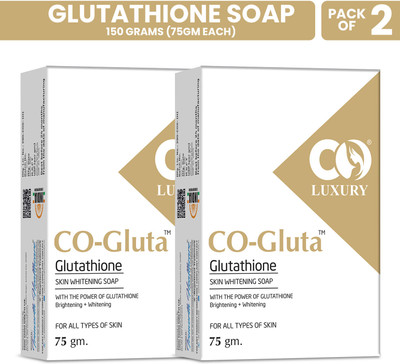 CO gluta Glutathione, Kojic Acid Skin Brightening Soap | Reduce Dark Spots & Pigmentation(2 x 75 g)