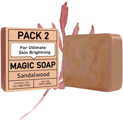 Agonize Ghar Soaps Magic Soap | Ayurvedic Saffron & Sandalwood 200g;(2 x 100 g)