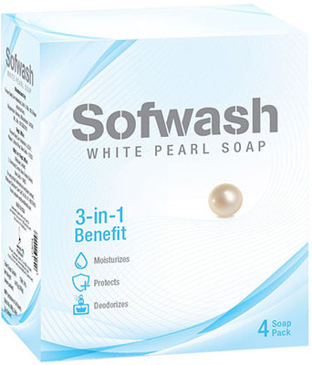 sofwash White Pearl Soap| 75g x 4 Soap |(4 x 75 g)