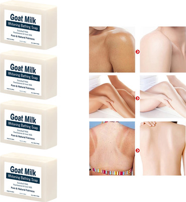 CHITAKSH Goat Milk Whitening Soap with Kojic Acid and Shea Butter (4 Pcs)(4 x 100 g)