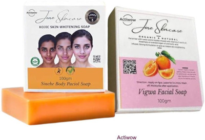 ACTIWOW Jiore Vigwa and Kojic Sinche Soap for Even Tone, Soft Glow A02(2 x 100 g)