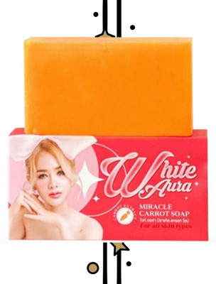 Agonize Pack of 2 | White Aura Organic Carrot Glow Soap (200Gm),(2 x 100 g)