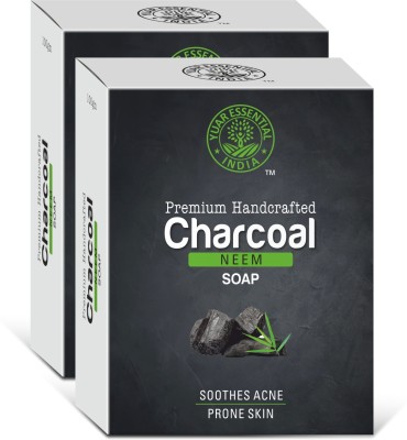 YUAR ESSENTIAL Neem Charcoal Soap |Removes Impurities | Paraben & Sulphate Free| All Skin Types(2 x 100 g)