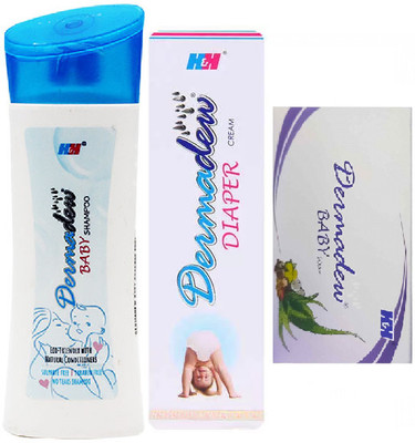 H&H Dermadew baby soap+diaper cream+baby shampoo combo(75 g)