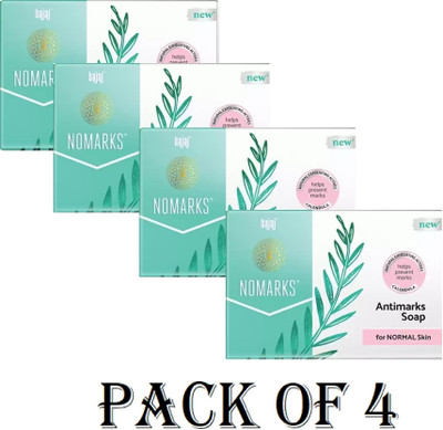 BAJAJ Nomarks Face Soap For Normal Skin 125 Grm Pack of 4(4 x 125 g)