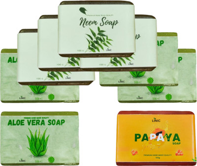 linic HERBAL NEEM SOAP(4), ALOE VERA(4), PAPAYA SOAP(1)(9 x 100 g)