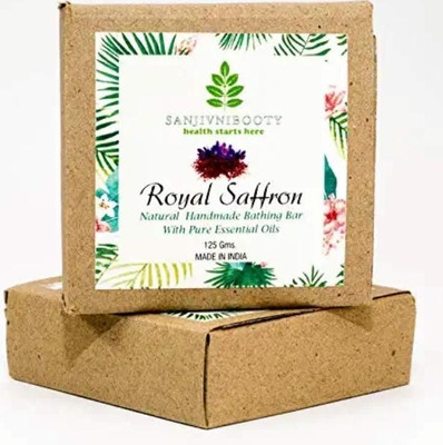 sanjivnibooty Hand Made Royal saffron Soap Pack of 3(3 x 125 g)